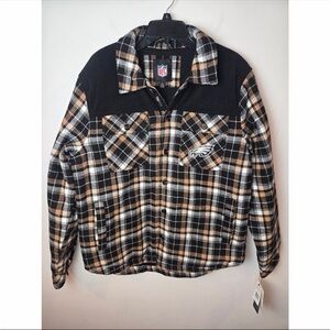 NFL Philadelphia Eagles Men's Plaid Flannel Shirt Jacket Medium